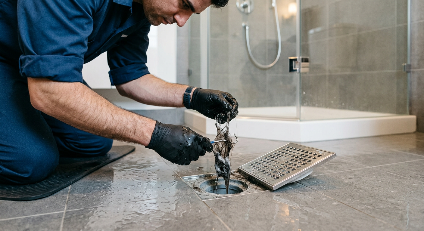 Débouchage de douche bouchée par un plombier à Montreuil